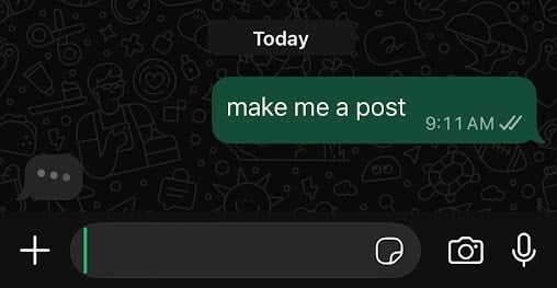 text only post screenshot