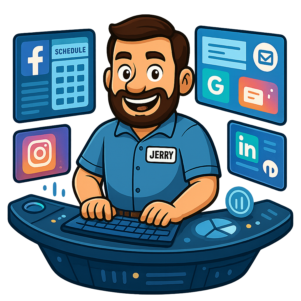 jerry behind a console